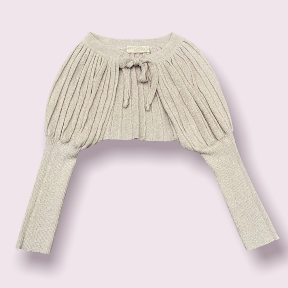 MONNALISA Pleated Crop Cardi